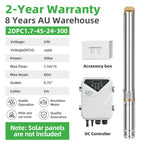 DIFFUL Solar Bore Water Pump, 2 inch 300 W 24 V DC For Off-Grid Living