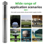 DIFFUL Solar Powered Water Pump Kit, 2 inch 56 M Head 120 W 24 V DC For Off-Grid Living