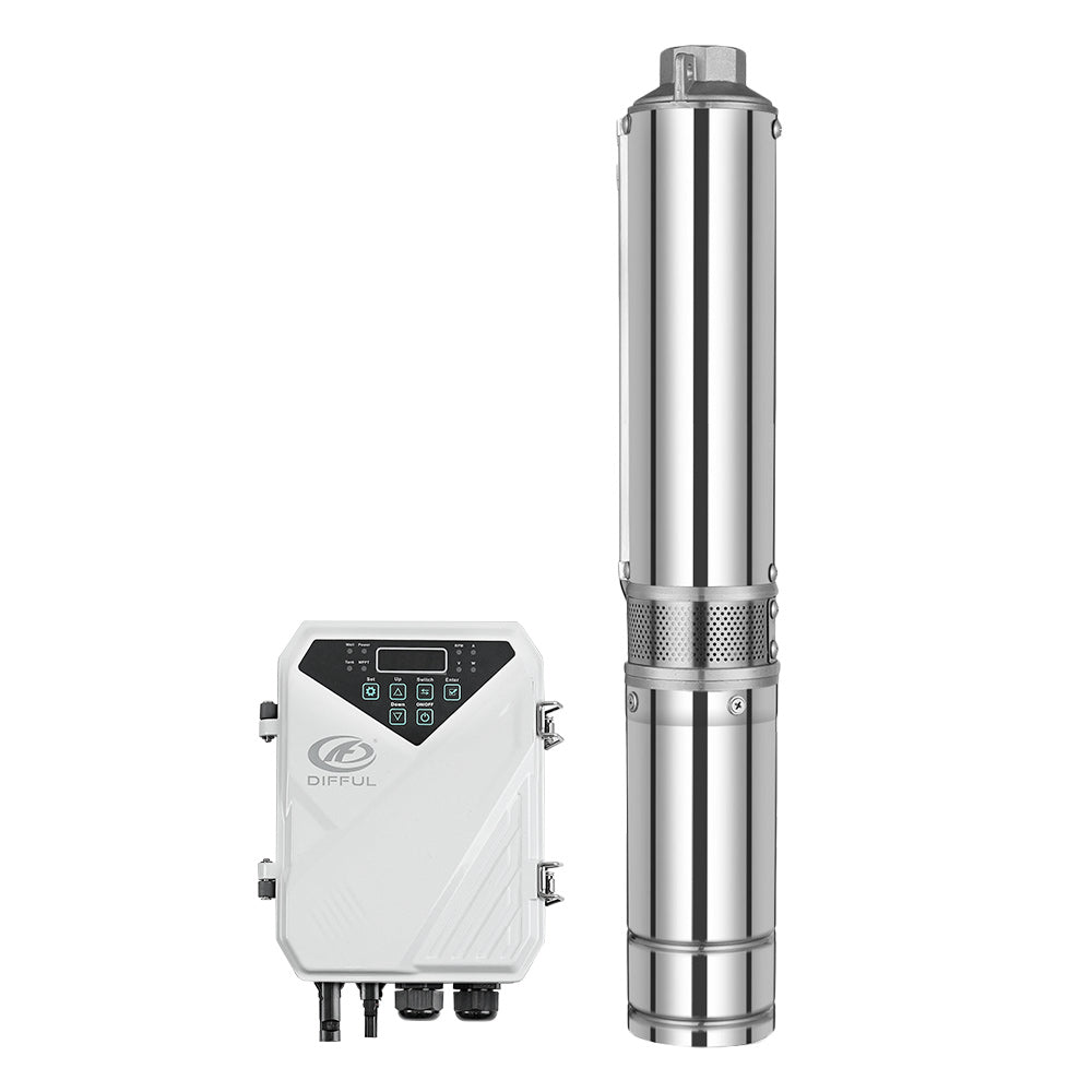 DIFFUL Solar Water Pump Solutions, 3 inch 1100 W 72 V DC For Drip Lines
