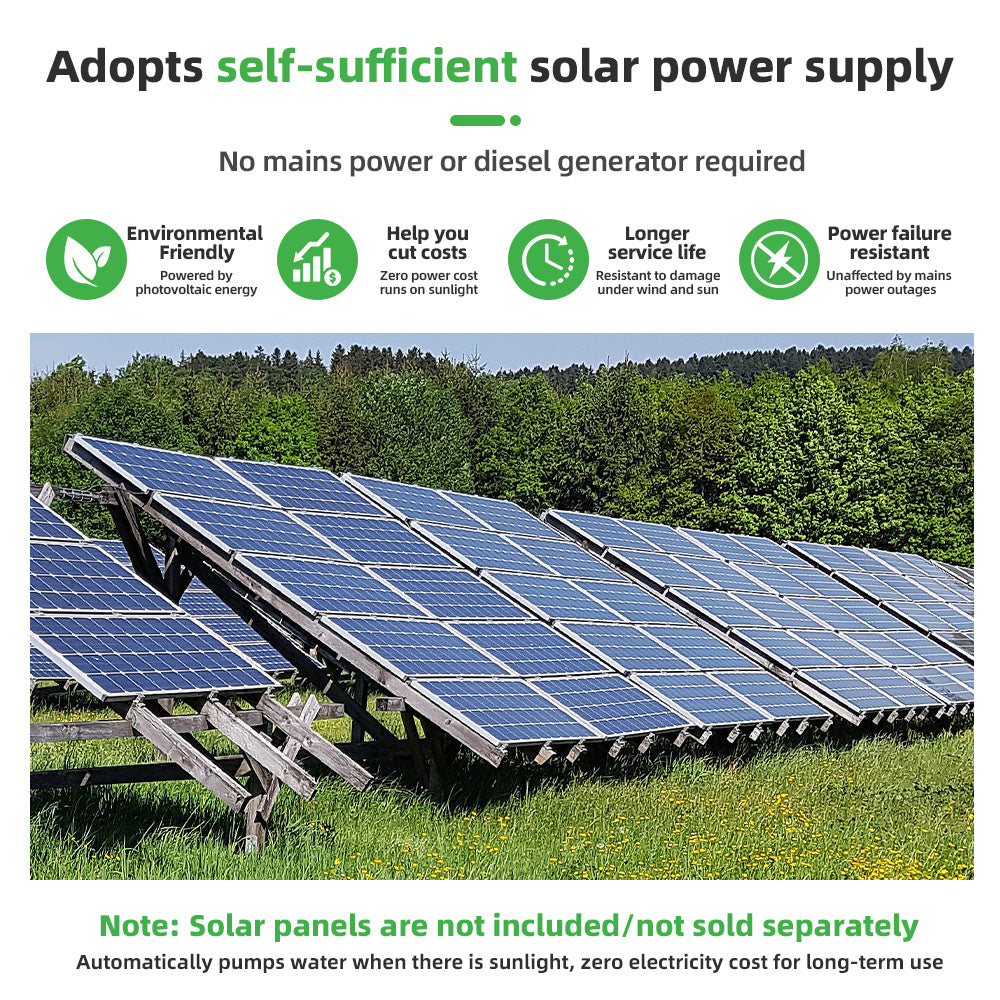 DIFFUL Solar Powered Submersible Water Pump, 3 inch 750 W 48 V DC For Irrigation