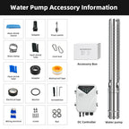 DIFFUL Solar Pumps Kit, 3 inch 300W 24 V DC For Livestock