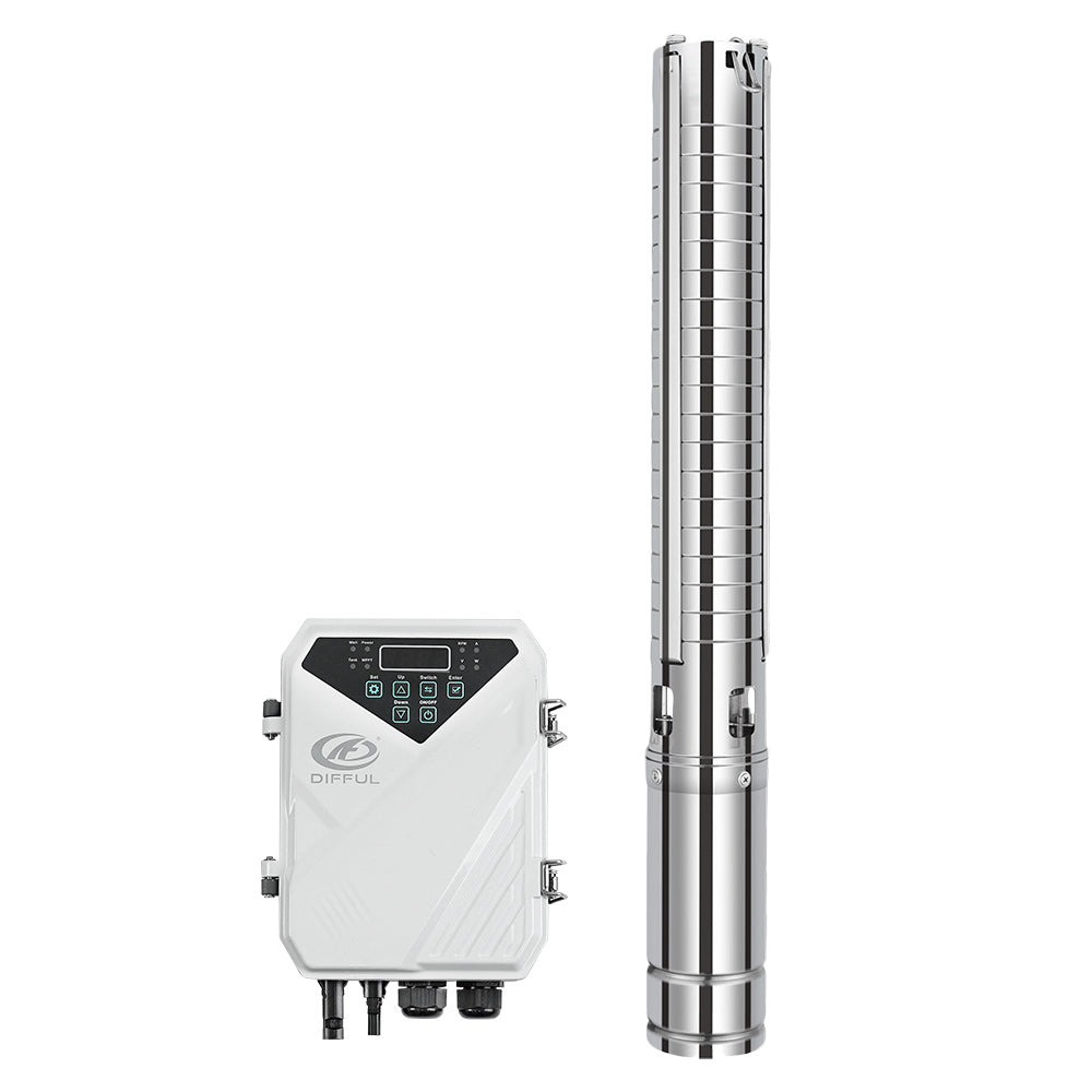 DIFFUL Solar Pumps Kit, 3 inch 300W 24 V DC For Livestock