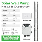 DIFFUL Solar Pumps Kit, 3 inch 300W 24 V DC For Livestock