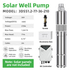 DIFFUL Solar Pumps, 3 inch 210 W 36 V DC For Off-Grid Living