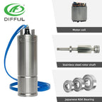 DIFFUL Replacement AC/DC Motor Only 4DSC 300V Solar Submersible Water Bore Pump 120m