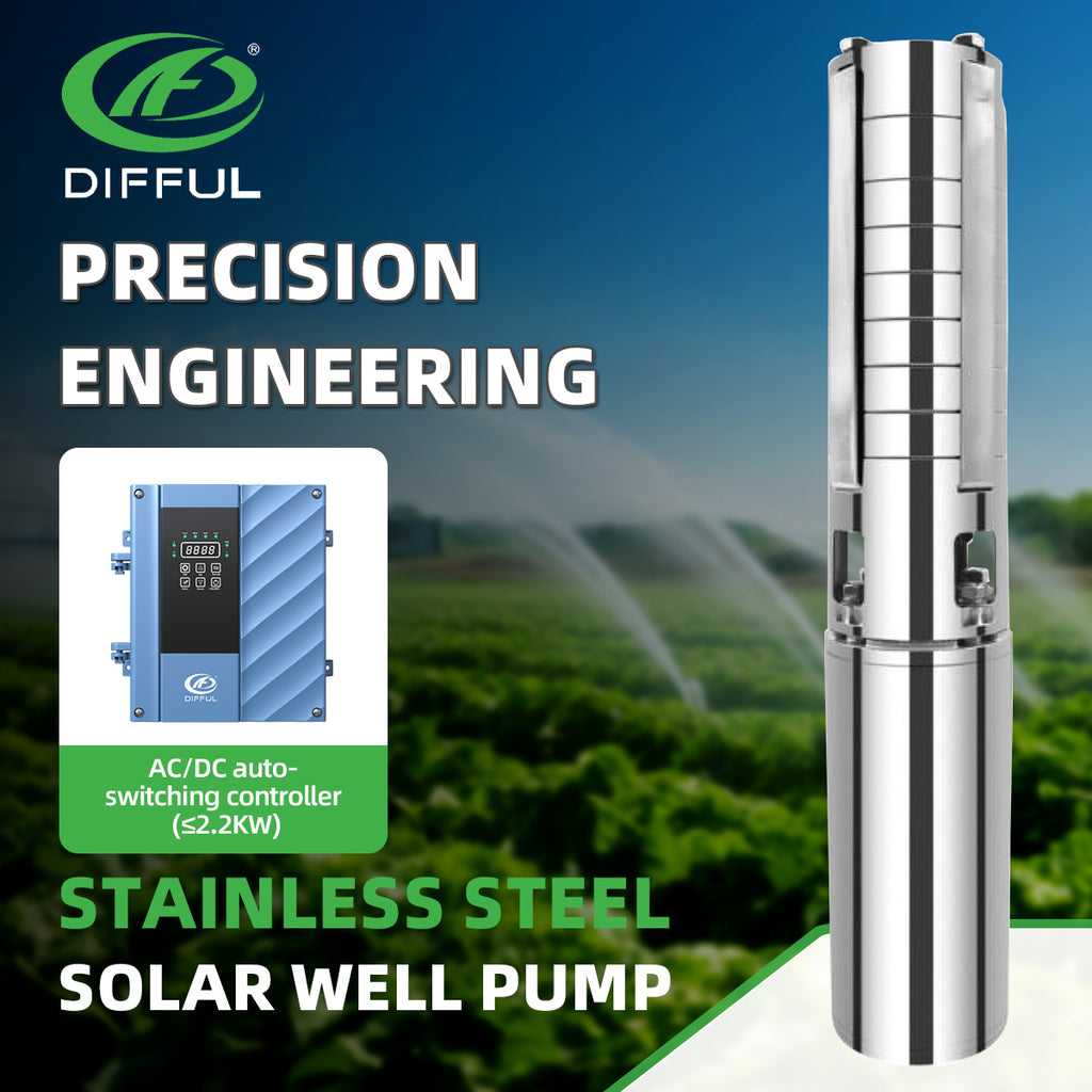 DIFFUL Solar solar Borehole Pumps, 4 inch 203 M High Head 1500 W 85 V - 280 V AC/DC For Deep Well