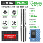 DIFFUL Solar Shielded Pumps, 4 inch 1500 W 85 V - 280 V AC/DC For Irrigation