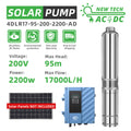 DIFFUL Solar Submersible Pump System, 4 inch 2200 W 85 V - 280 V AC/DC For Drip Lines