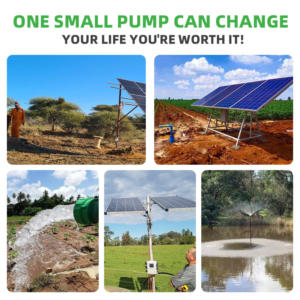 DIFFUL Solar Submersible Pump System, 4 inch 2200 W 85 V - 280 V AC/DC For Drip Lines