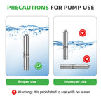 DIFFUL Solar Submersible Pump System, 4 inch 2200 W 85 V - 280 V AC/DC For Drip Lines