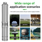 DIFFUL Solar Powered Water Pump Kit, 4 inch 135 M Head 1500 W 110 V DC For Off-Grid Living