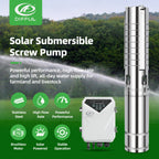 DIFFUL Solar Bore Pump Kit, 4 inch 25 M³/H Flow 1500 W 1100 V DC For Off-Grid Living