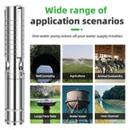 DIFFUL Solar Bore Pump Kit, 4 inch 25 M³/H Flow 1500 W 1100 V DC For Off-Grid Living