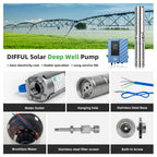 DIFFUL Solar Motor Pump Supplier, 4 inch 203 M Head 1500 W 85 V - 280 V AC/DC For Sprinklers