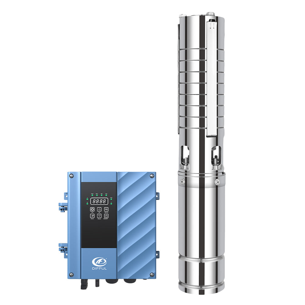 DIFFUL Solar Motor Pump Supplier, 4 inch 203 M Head 1500 W 85 V - 280 V AC/DC For Sprinklers