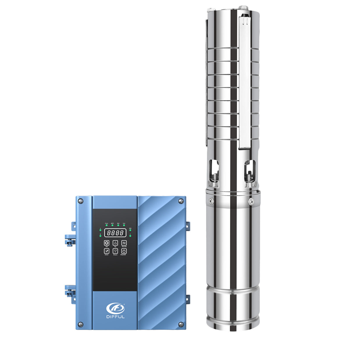 DIFFUL Solar Bore Pump, 4 inch 750 W 85 V - 280 V AC/DC For Livestock