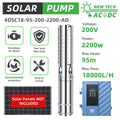 DIFFUL Solar Powered Submersible Pump, 4 inch 2200 W 85 V - 280 V AD For Drip Lines
