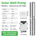 DIFFUL Solar Bore Pump Kit, 4 inch 25 M³/H Flow 1500 W 1100 V DC For Off-Grid Living