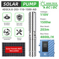 DIFFUL Solar Motor Pump, 4 inch 1500W 85 V - 280 V AD For Drip Lines