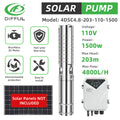 DIFFUL Pumps And Solar, 4 inch 1500W 110 V DC For Drip Lines