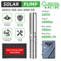 DIFFUL Solar Powered Submersible Water Pump, 4 inch 3000 W 85 V - 280 V AD For Irrigation