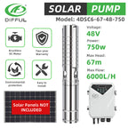 DIFFUL Solar Well Pumps, 4 inch 750W 48 V DC For Sprinklers