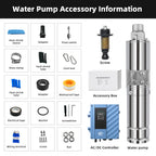 DIFFUL Solar Farm Pump, 4 inch 750 W 85 V - 280 V AD 30 M Cable For Livestock