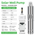 DIFFUL Solar Single Screw Pump Kit, 4 inch 500 W 48 V DC 30 M Cable For Irrigation