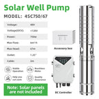 DIFFUL Solar Well Pumps Supplier, 4 inch 750 W 48 V DC For Livestock