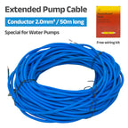 DIFFUL 50M Blue Submersible Water Pump Extension Cable 3x2.0mm² Waterproof