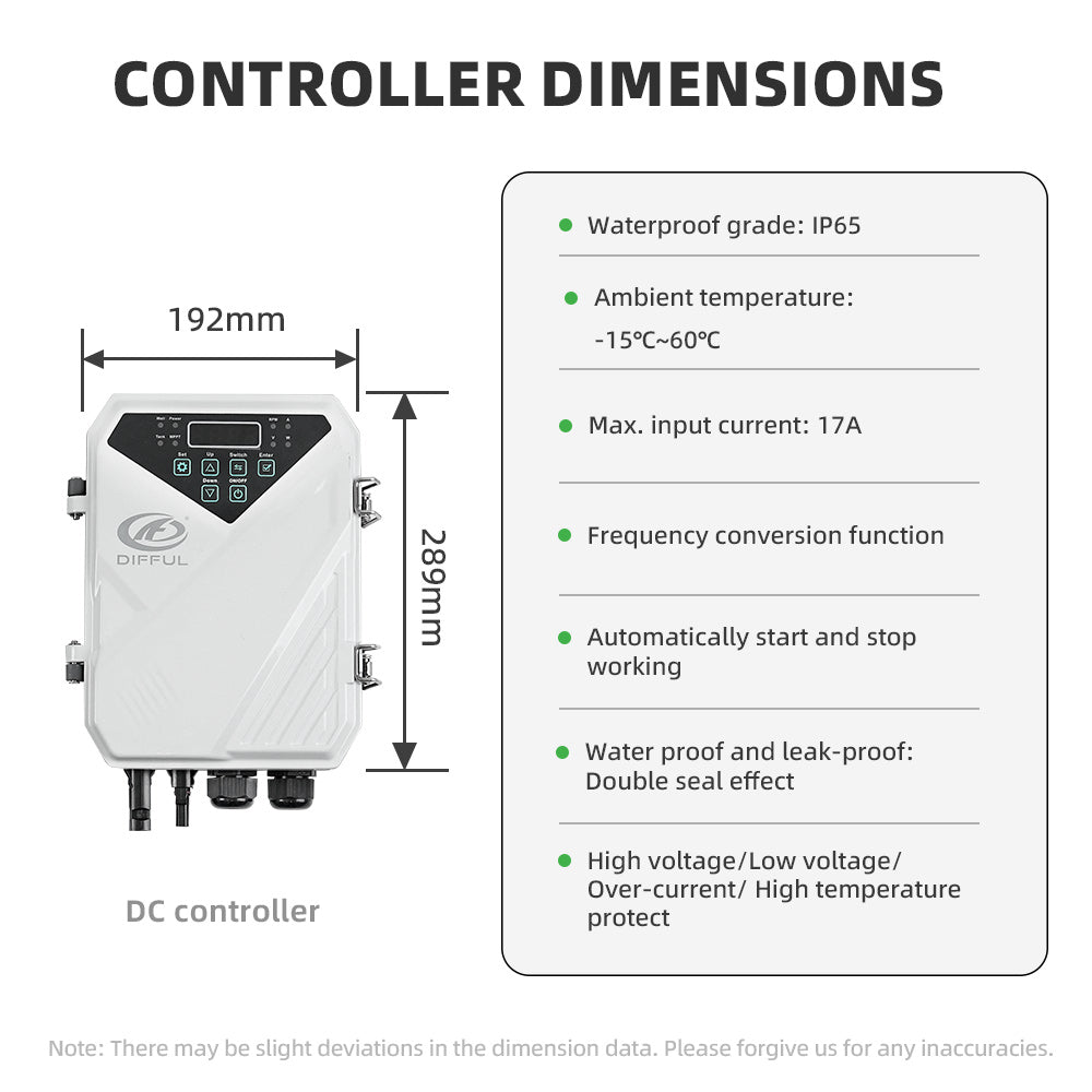 DIFFUL Solar Water Pump DC 110V MPPT Replacement Controller