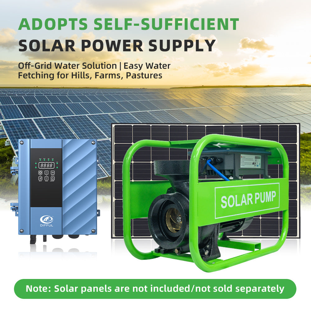 DIFFUL Solar farm Pump, 21 M Head 1500 W 85 V - 280 V AC/DC For Home & Garden