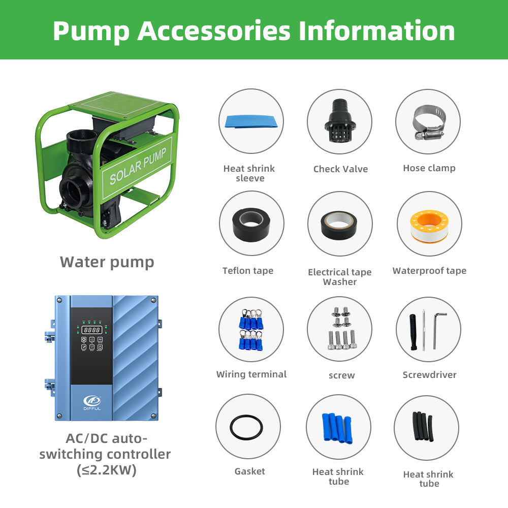DIFFUL Solar Farm Pump, 750 W 85 V - 280 V AD For Filling Ponds