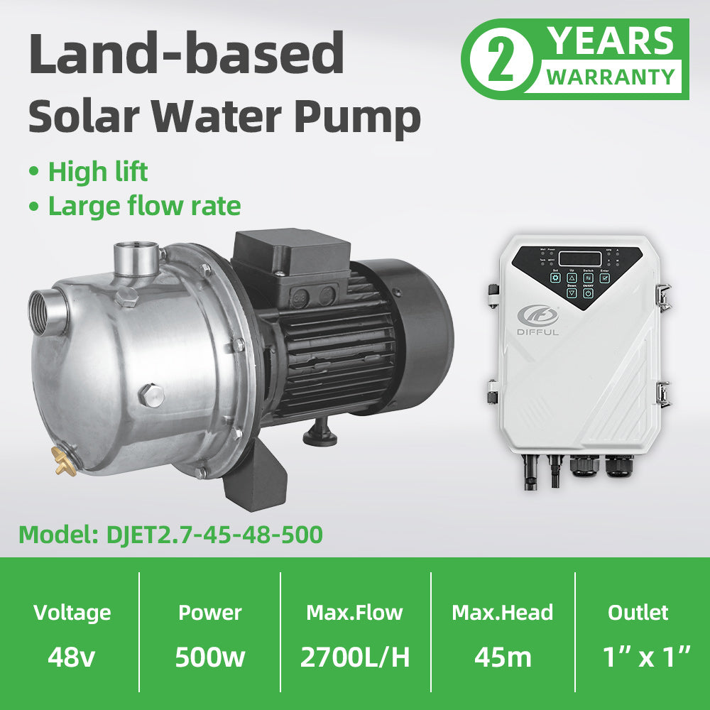 DIFFUL Solar Water Pressure Jet Pump, 550 W 48 V DC For Filling Fountains & Aeration