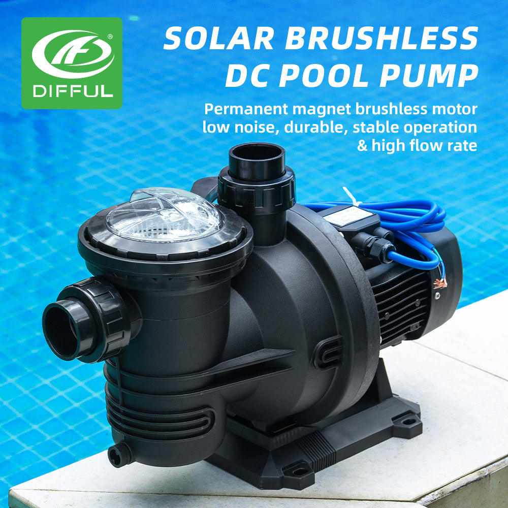 DIFFUL Solar Swimming Swimming Pool Pump, 19 M Head 900 W 85 V - 280 V AC/DC For Home & Garden