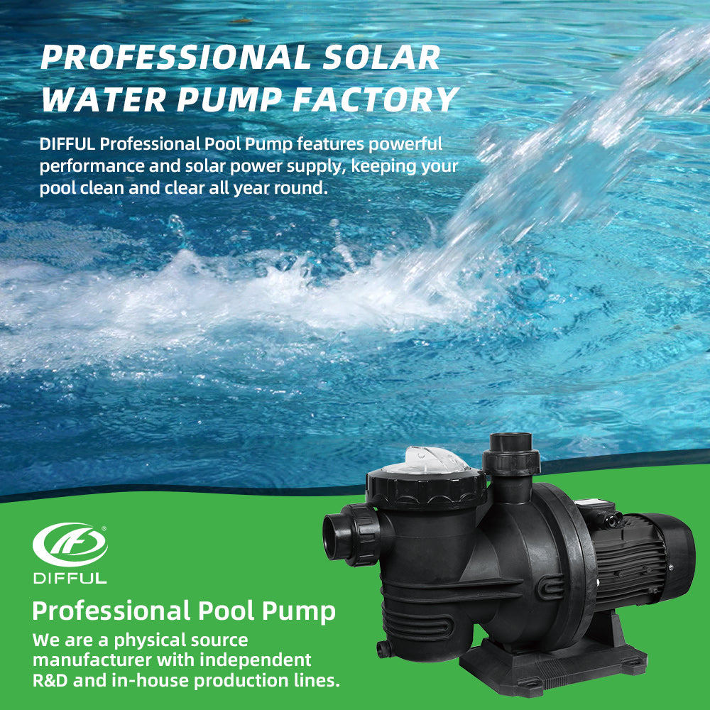 DIFFUL Solar Swimming Swimming Pool Pump, 19 M Head 900 W 85 V - 280 V AC/DC For Home & Garden
