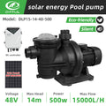 DIFFUL Solar Powered Swimming Pool Pump 500W 48V Flow DC 14M Head LED Display