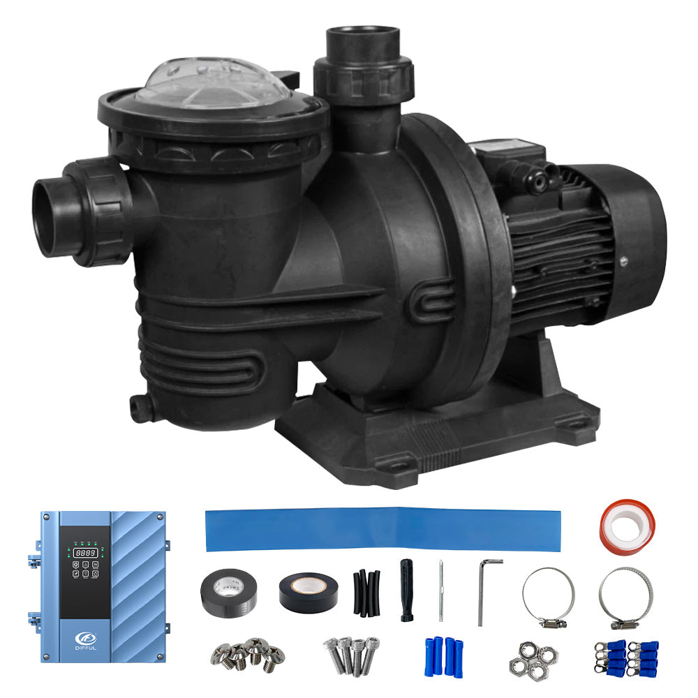 DIFFUL Solar Swimming Pool Pump Living With 19M Head 900W 85 V - 280 V AD For Off-Grid Living