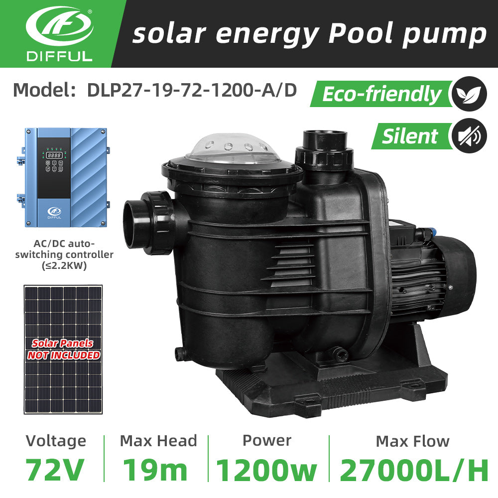 DIFFUL Solar Swimming Pool Pump Living With 19M Head 1200W 85 V - 280 V AD For Household