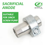 DIFFUL Sacrificial Anode Zinc for 3" Bore Pump Help Deter Corrosion 3/4" Plug