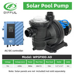 DIFFUL Solar Swimming Swimming Pool Pump, 19 M Head 900 W 85 V - 280 V AC/DC For Home & Garden
