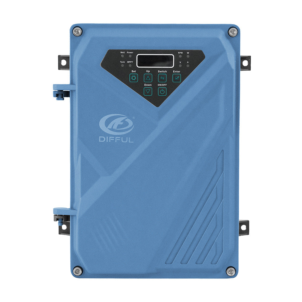 DIFFUL AC/DC Replacement Hybrid Controller, 245V 3000W Solar Water Pump Hybrid High Head Bore Pump