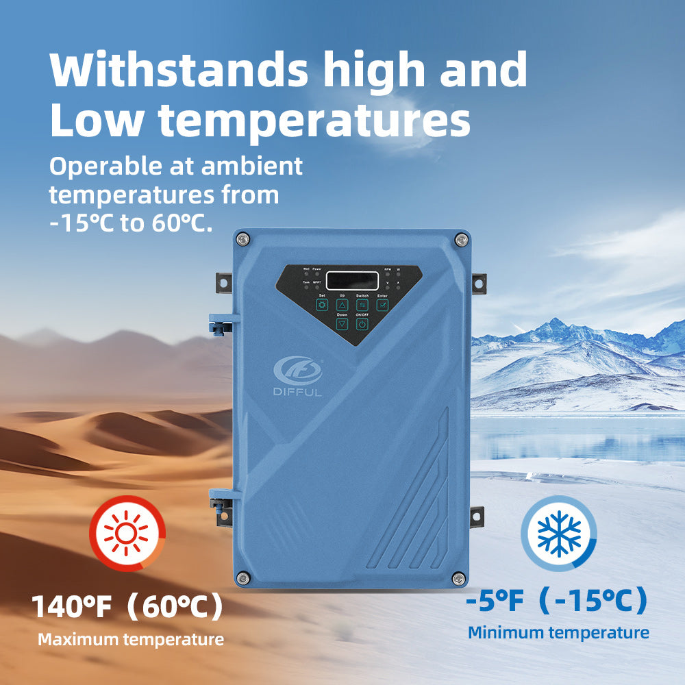 DIFFUL AC/DC Replacement Hybrid Controller, 245V 3000W Solar Water Pump Hybrid High Head Bore Pump
