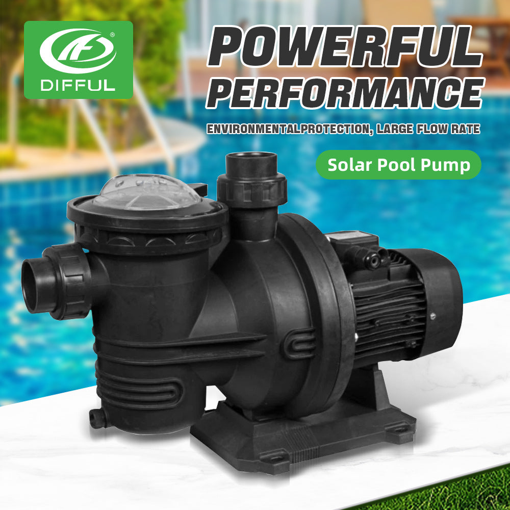 DIFFUL Solar Powered Swimming Pool Pump 900W 72V DC for Home & Garden