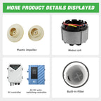DIFFUL Solar Powered Swimming Pool Pump 900W 72V DC for Home & Garden