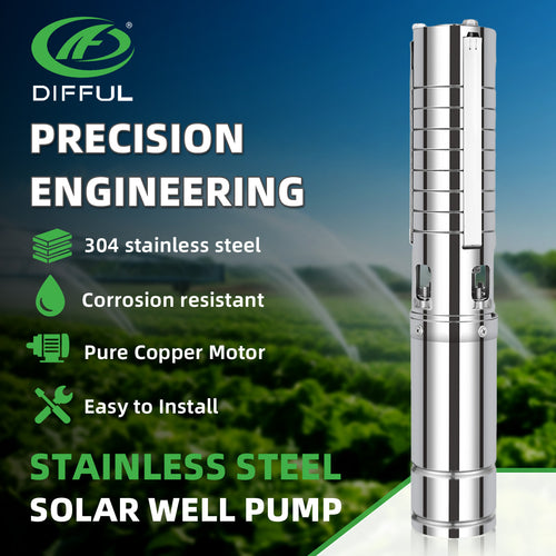 DIFFUL Pumps And Solar, 4 inch 1500W 110 V DC For Drip Lines