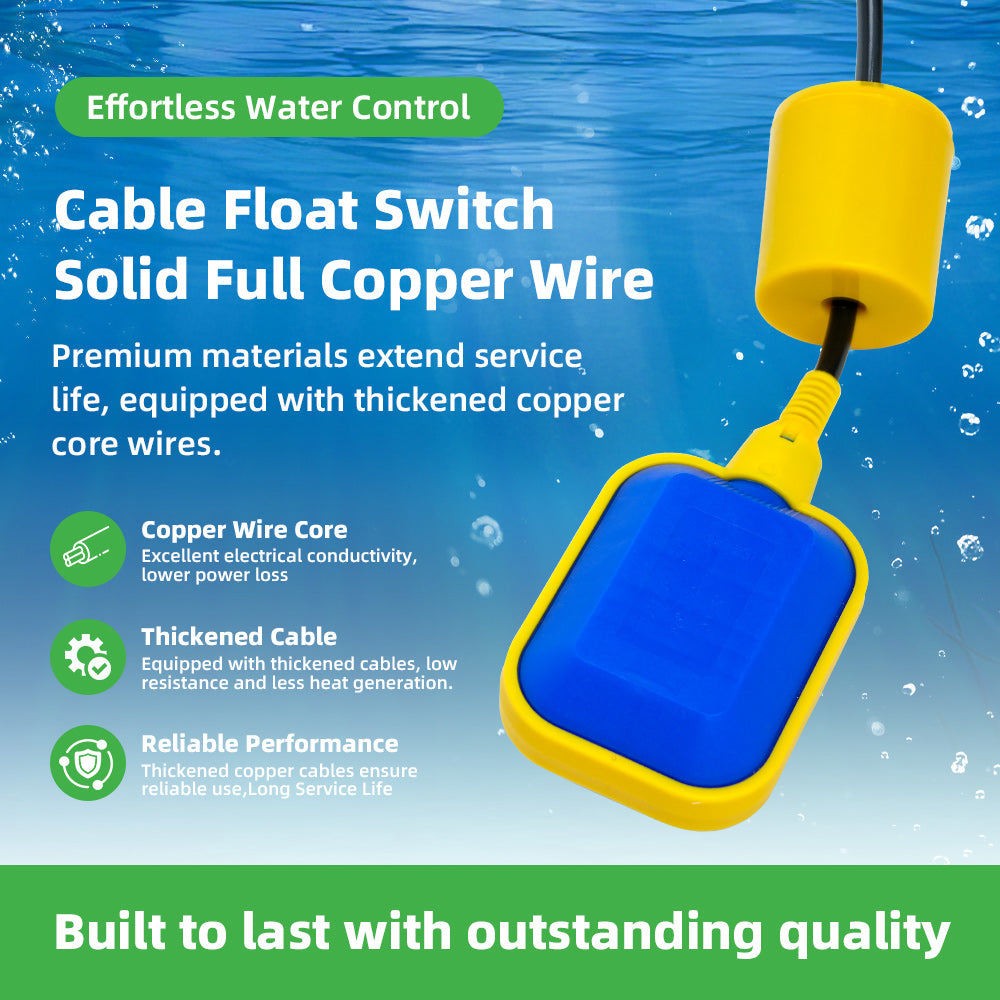 DIFFUL  Plastic Float Switch for Water Pump Tank Level Control