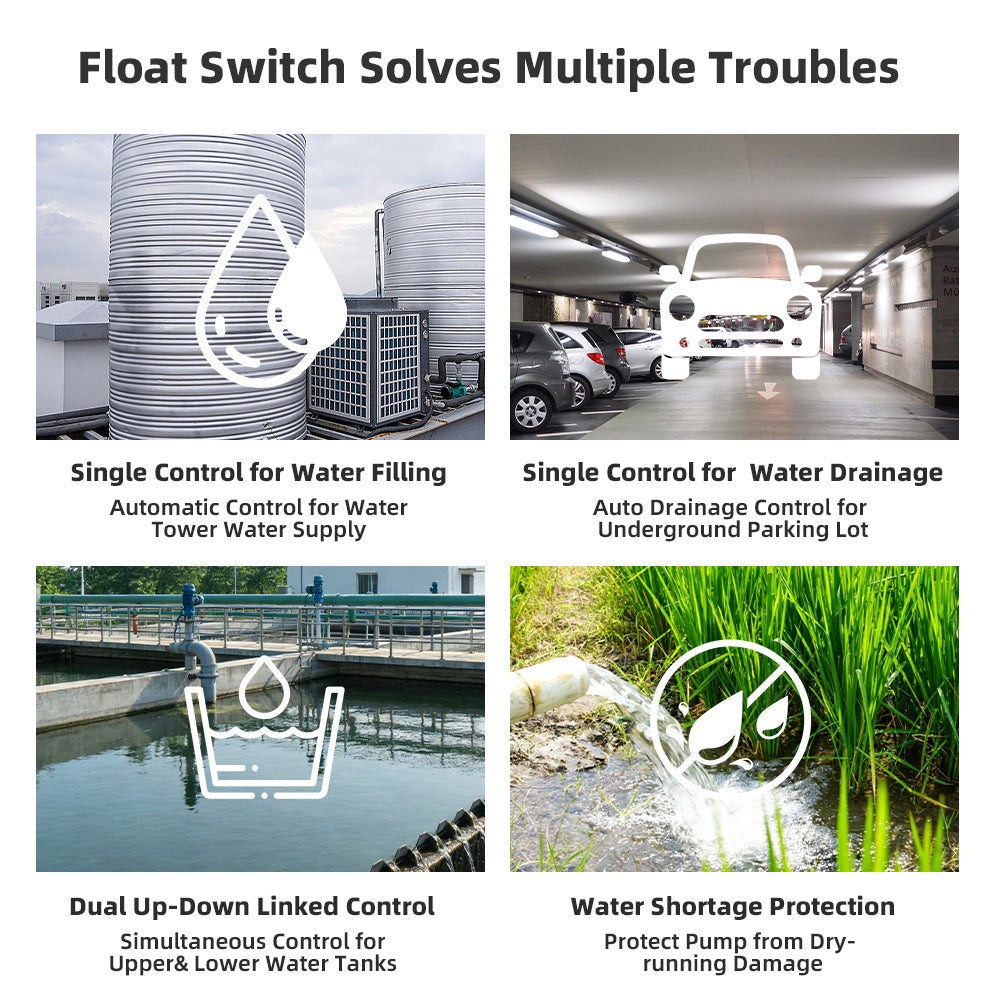 DIFFUL  Plastic Float Switch for Water Pump Tank Level Control